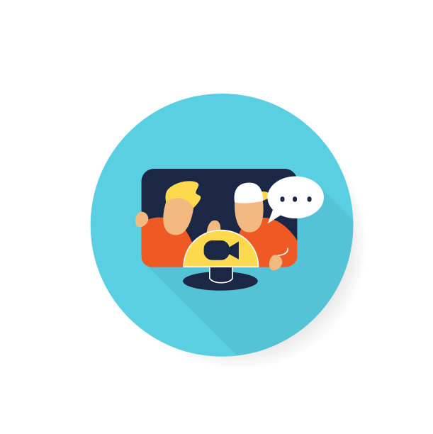 视频聊天平面图标颜色图片下载