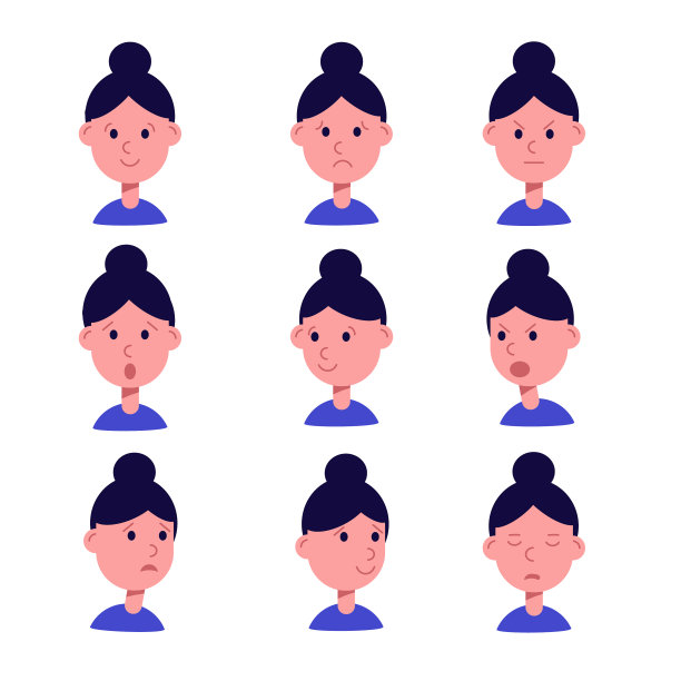女人有着不同的情绪喜悦悲伤图片下载