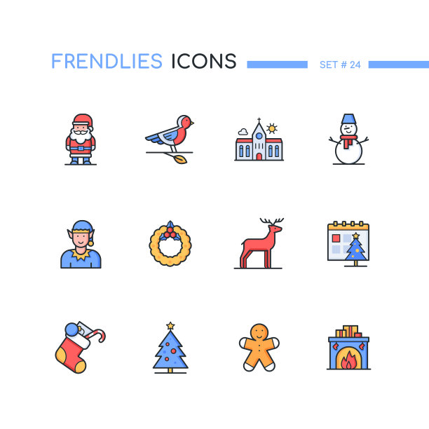 新年-现代系列设计风格图标集图片下载