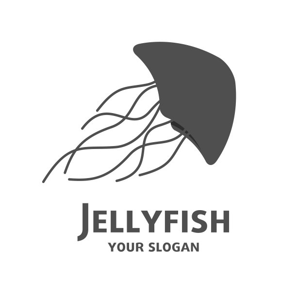 水母图标形状剪影标志公司图片下载