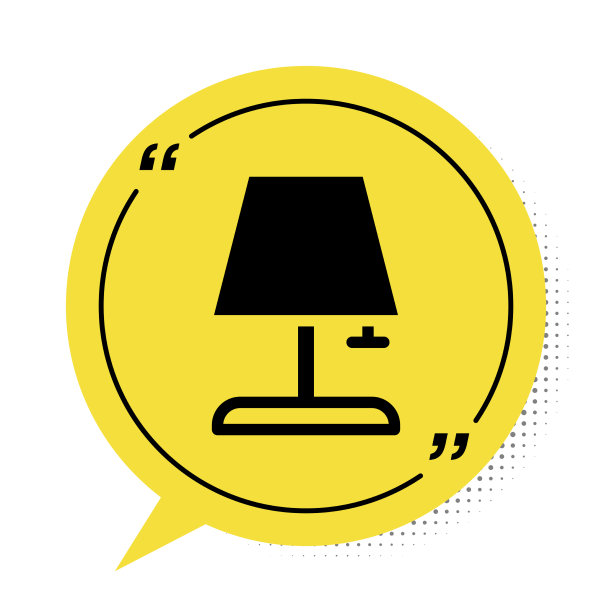 黑色台灯图标孤立在白色背景上图片下载