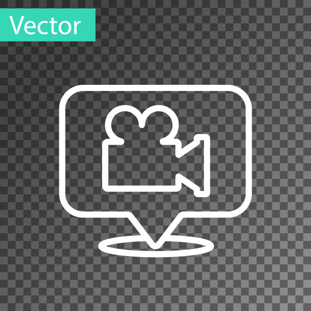 白线相机和定位针图标隔离图片下载