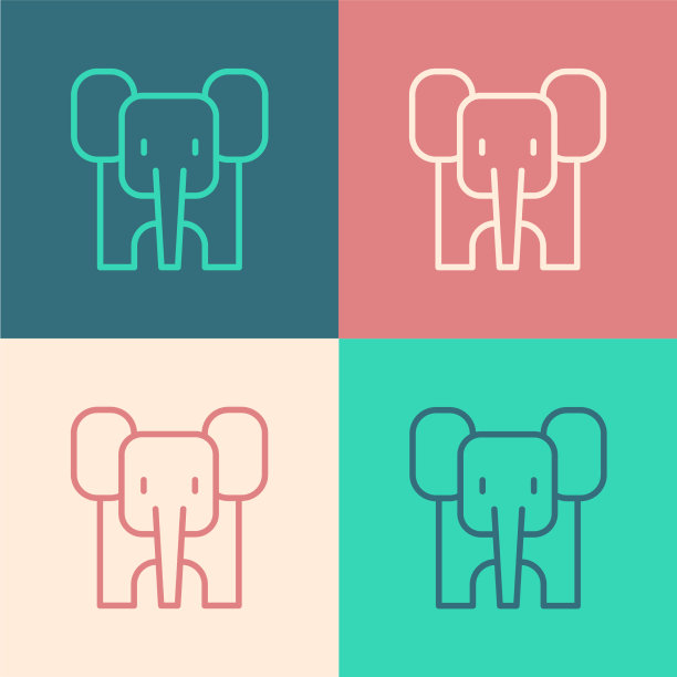 波普艺术线象图标孤立在颜色上图片下载