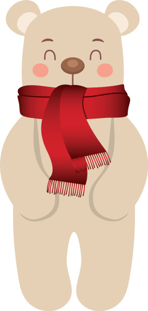 戴着围巾的圣诞熊图标图片下载