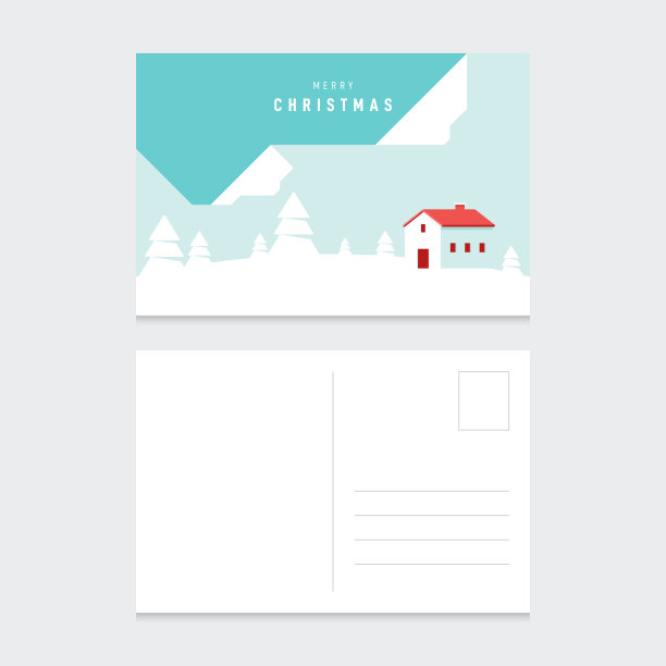 圣诞快乐，新年快乐明信片图片下载