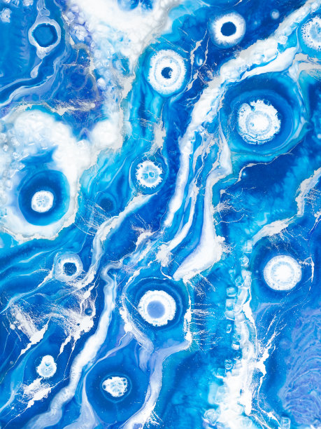 环氧树脂的艺术。抽象的成分。蓝白树脂艺术图片下载
