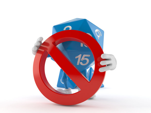 带有禁止符号的RPG骰子角色图片下载