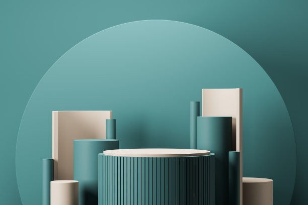 蓝色和白色的陈列柜图片下载