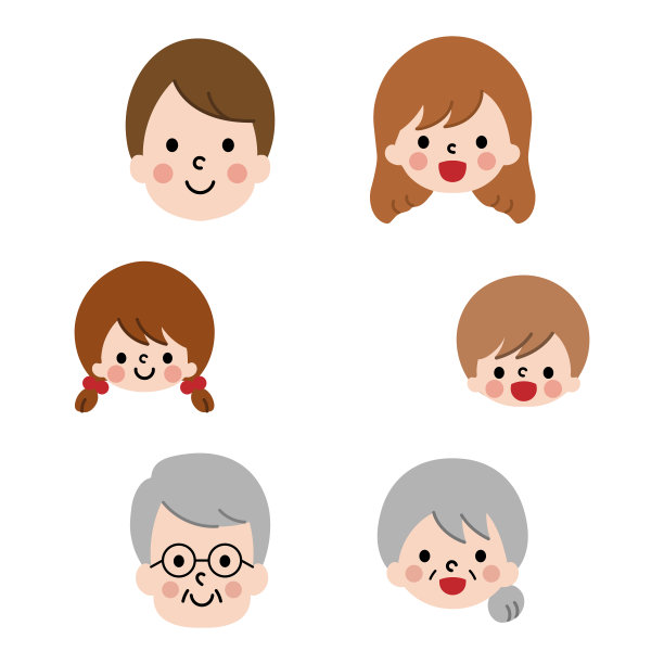 三代家庭大头照插图图片下载