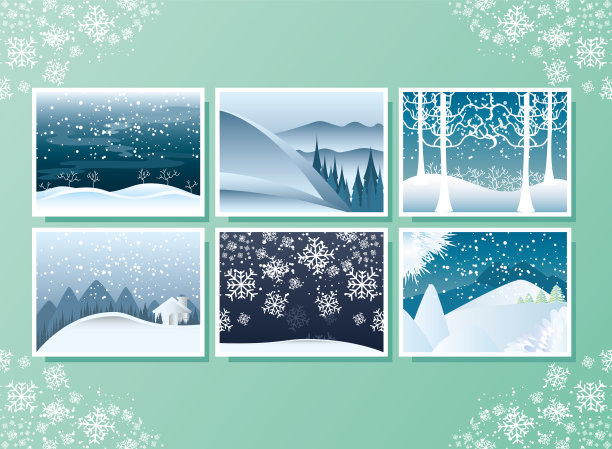 冬季景观集贺卡与图片下载