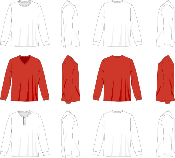 长袖t恤-模板样板图片下载