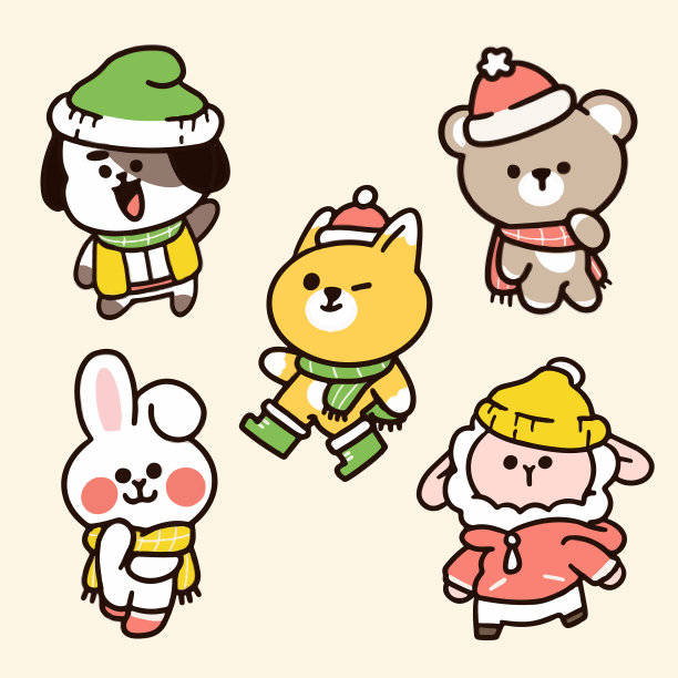 幼儿园动物朋友冬天的季节图片下载