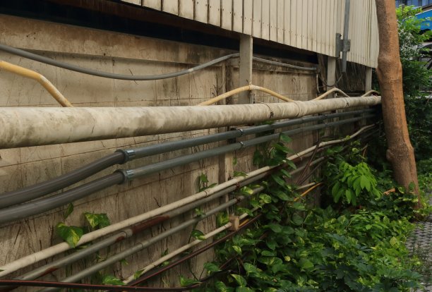 花园中的直管和弯管图片下载