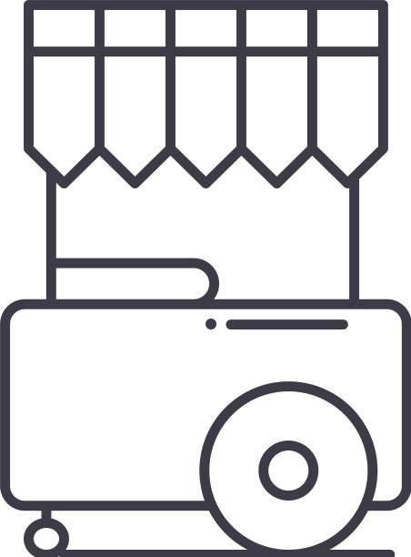 餐车概念图标线性孤立图片下载