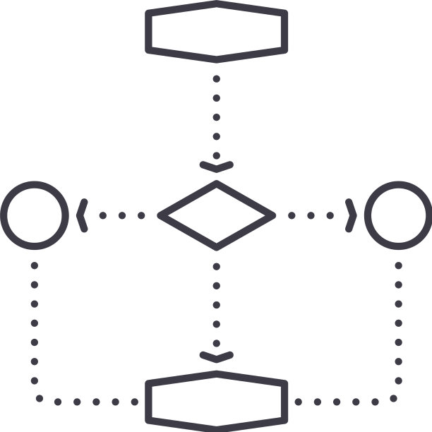 流程图图标线性隔离薄图片下载