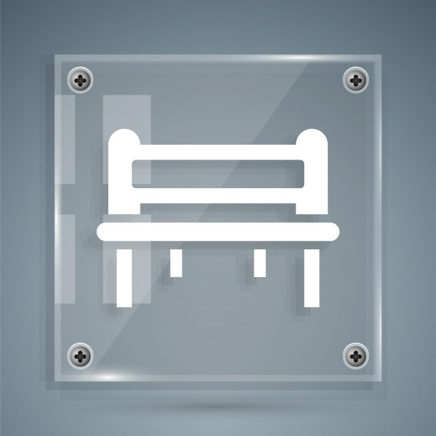 白色浪漫的长凳图标孤立在灰色图片下载