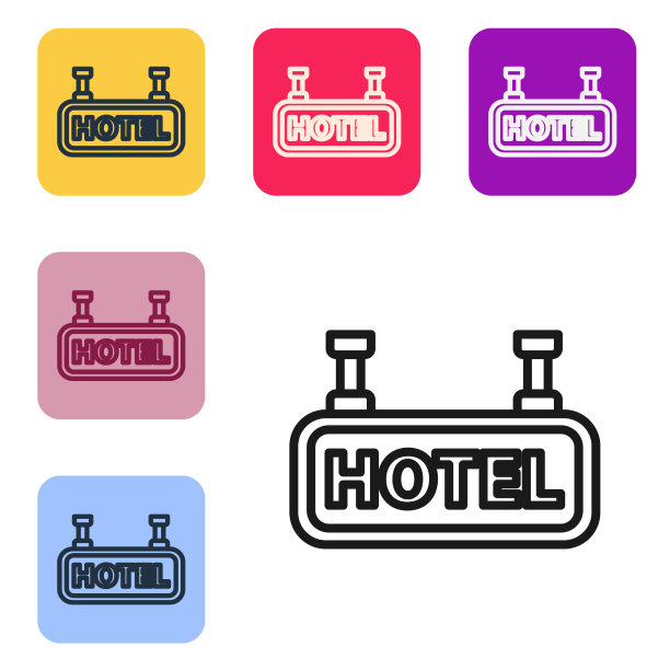 带文字的户外广告黑线招牌图片下载