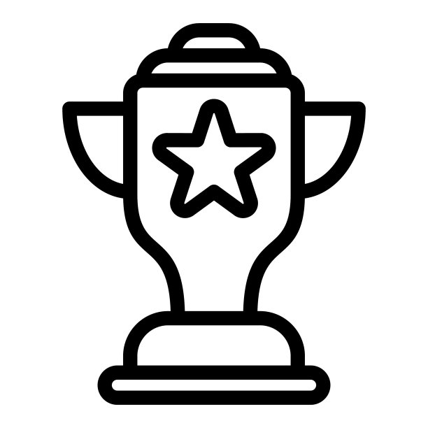 奖杯图标在线条风格赢家杯图片下载