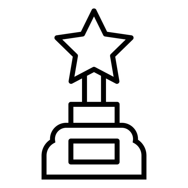 奖杯图标在线条风格赢家杯图片下载