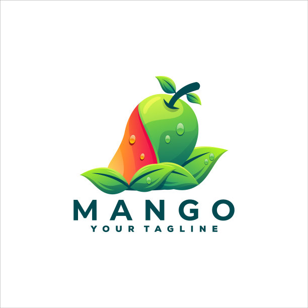 芒果水果渐变标志设计图片下载