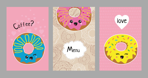 一套有趣的甜甜圈海报设计。图片下载