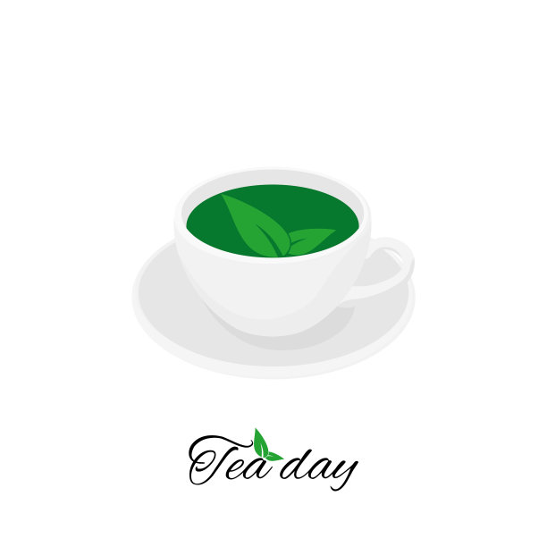 茶日设计用一玻璃杯绿茶好图片下载