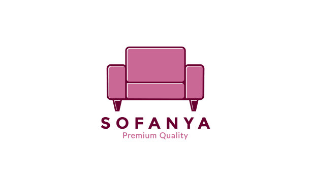 室内家具沙发极简粉色标志图标图片下载