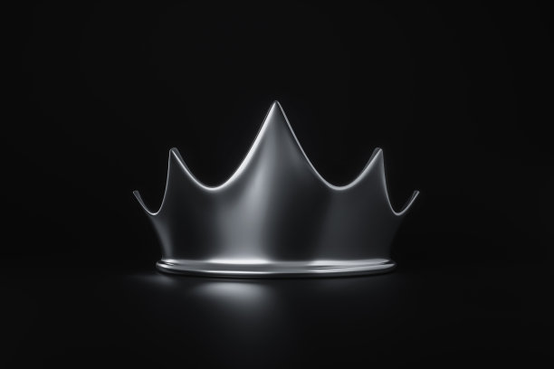 白金或银皇冠豪华背景与高级贵宾级概念。3 d渲染。图片下载