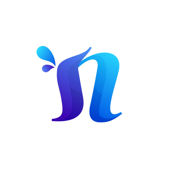 清洁蓝色字母标志与水飞溅和图片下载