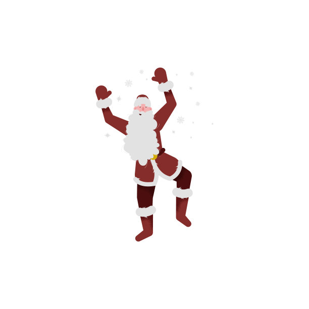 圣诞老人长着白胡子，穿着红外套图片下载