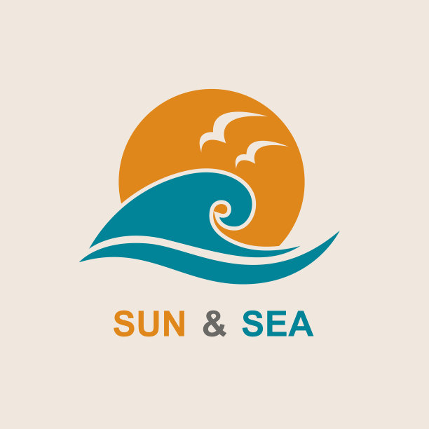 太阳和海洋的标志图片下载