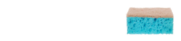 蓝色海绵用于清洗和洗盘子。图片下载