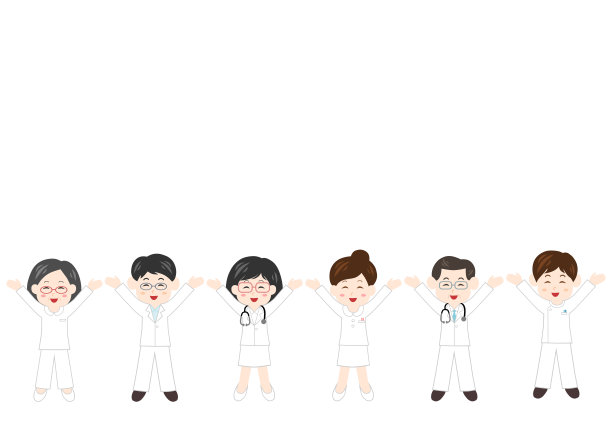 矢量插图的人。医护人员，医生，护士，护理人员。高兴,快乐,幸福。图片下载