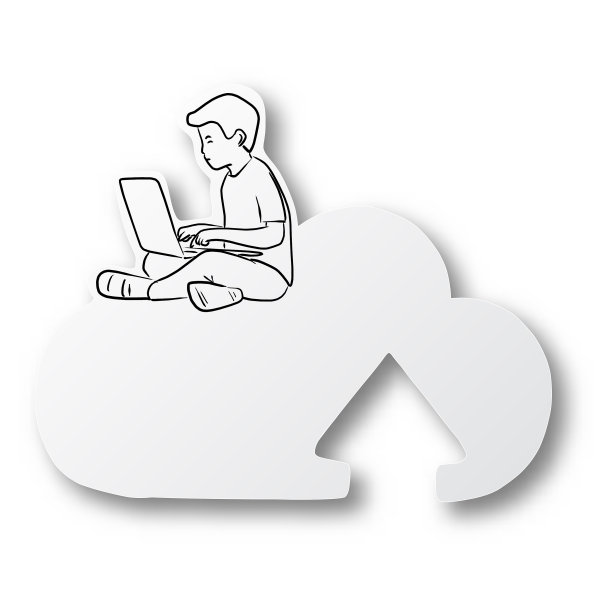 用笔记本电脑手绘的黑线小男孩图片下载