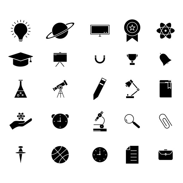 教育字形图标设置简单设计可编辑图片下载