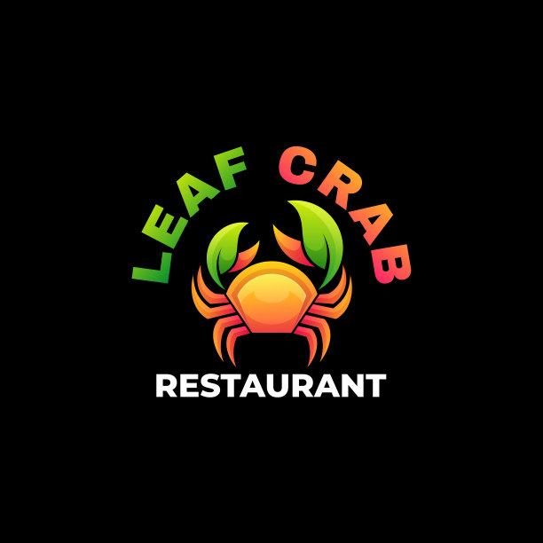 标志叶蟹色彩渐变风格图片下载