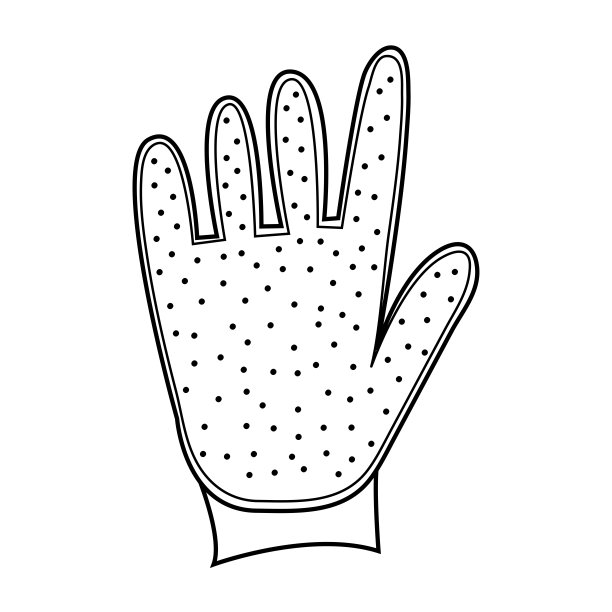 梳理狗毛涂鸦的手套。动物护理图标孤立在白色背景。矢量手绘插图。图片下载
