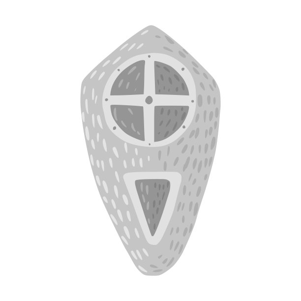 长盾孤立在白色背景卡通图片下载