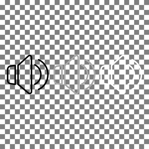 扬声器音量细线图标为黑色、灰色、白色。新潮的平面孤立符号，标志可用于:插图，轮廓，标志，手机，应用程序，徽章，设计，网页，开发，网站，ui，用户体验。向量EPS 10图片下载