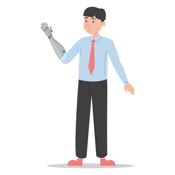 人与义肢矢量隔离。仿生肢体图片下载