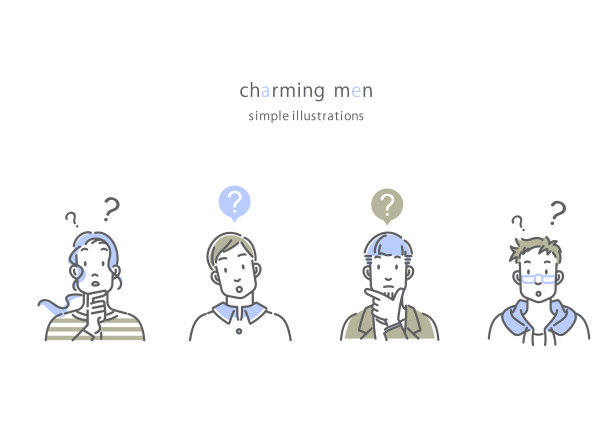 魅力男人系列，线条艺术，双色图片下载