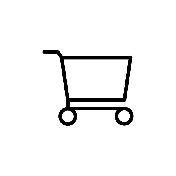 购物车图标用细黑线标出。图形元素。新潮的平面风格孤立符号标志可用于:插图，轮廓，标志，手机，应用程序，会徽，设计，网页，网站，ui，用户体验。向量EPS 10图片下载