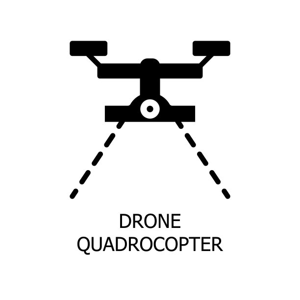 四轴飞行器，无人机航拍图标。矢量插图。轮廓矢量图标的网页设计孤立的白色背景图片下载