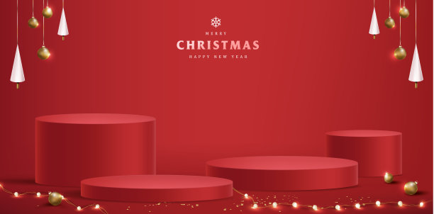 圣诞快乐横幅与产品展示图片下载