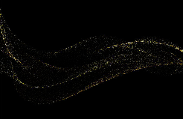 抽象闪亮的金色波浪设计元素流图片下载