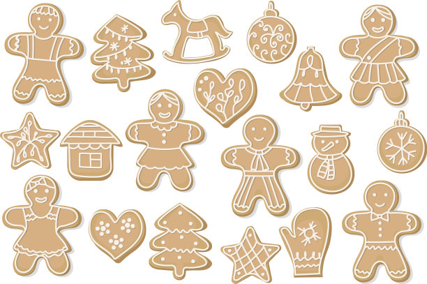 把圣诞姜饼的甜饼放在里面图片下载