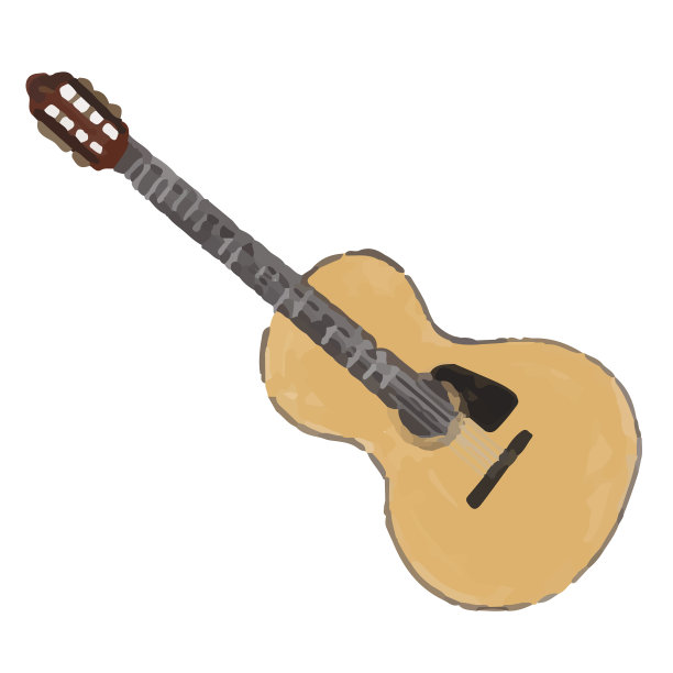 户外露营用品吉他插图图片下载