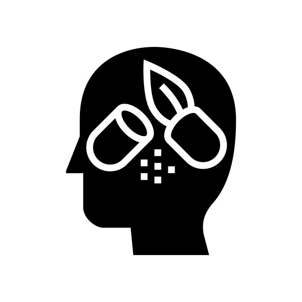 自然顺势疗法药丸字形图标矢量插图图片下载