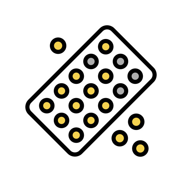 药物顺势疗法包装颜色图标矢量插图图片下载