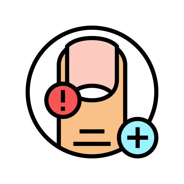 指甲诊所颜色图标矢量插图图片下载